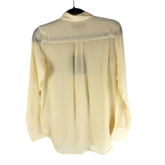Everlane Womens The Clean Silk Relaxed Shirt Long Sleeve Pale Yellow 0 - Picture 4 of 7
